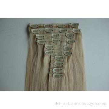 7A Finest Quality Double Drawn Most Popular Blonde Thick/Super Deluxe 180gram/Set Clip on Hair Extension
